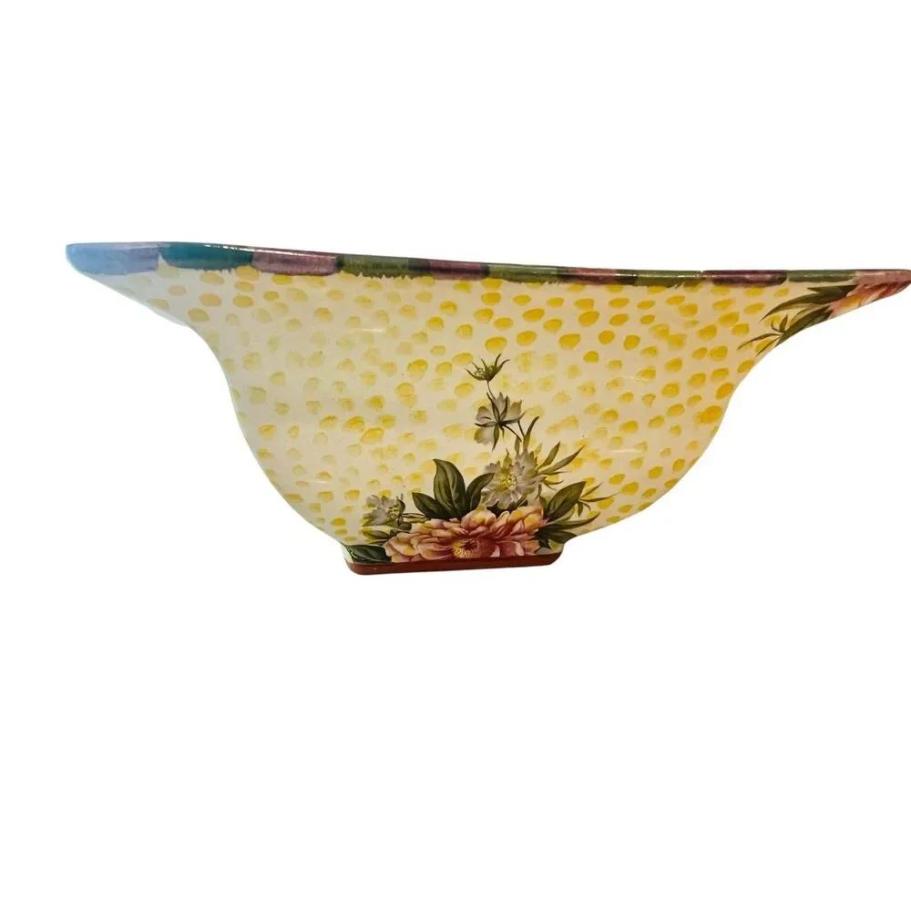 Vintage MacKenzie-Childs Kelp & Urchin Square Serving Bowl – 1995 Aurora 6”